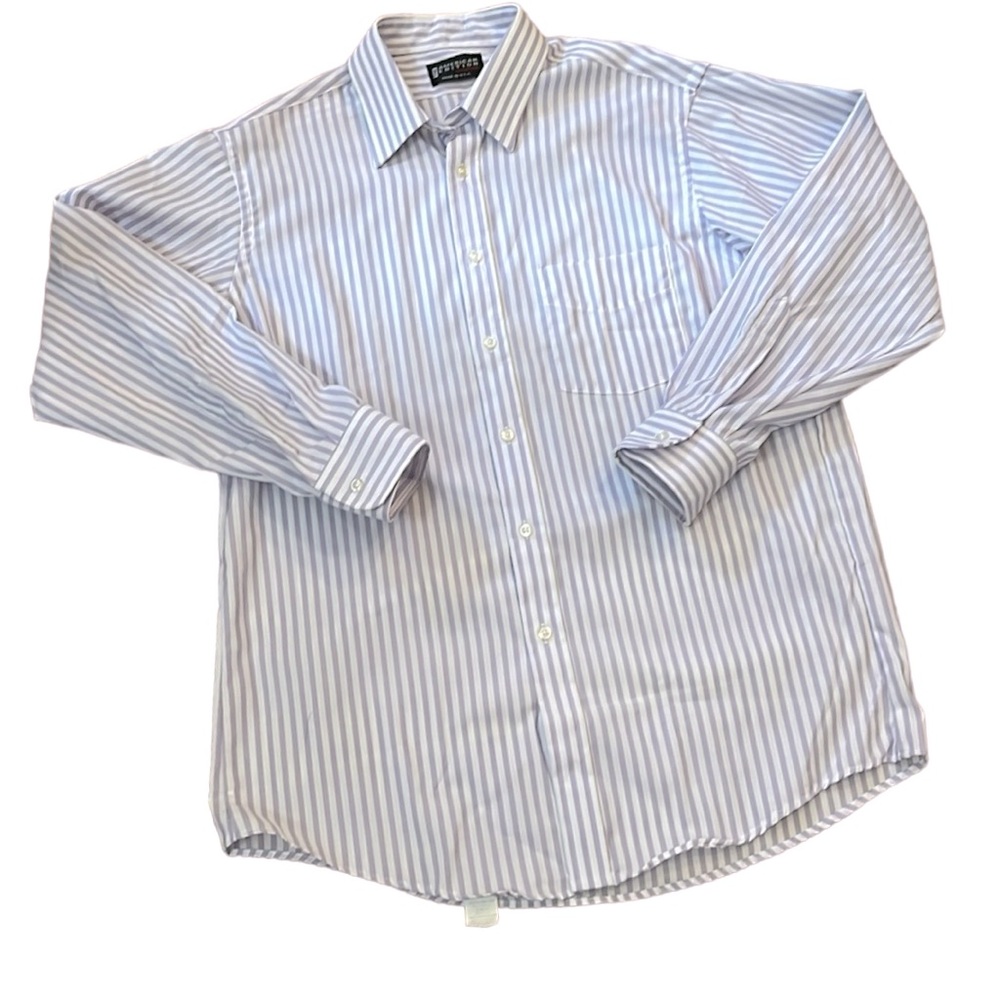 VINTAGE THE AMERICAN EDITION LONG SLEEVE STRIPED SHIRT LAVENDER WHITE SIZE 16